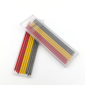 Wkłady do ołówka automatycznego 2,8 mm w trzech kolorach: żółtym, czerwonym i grafitowym, do precyzyjnego pisania i rysowania